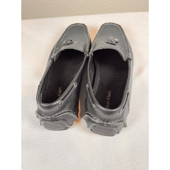 Calvin Klein Macon Epi Black Leather Driving Moccasin Loafer Size 10.5 - Picture 6 of 12